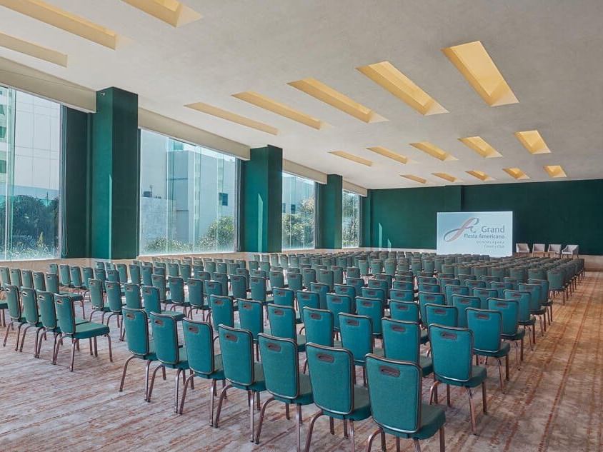 Theater set-up in Roble room at Grand Fiesta Americana