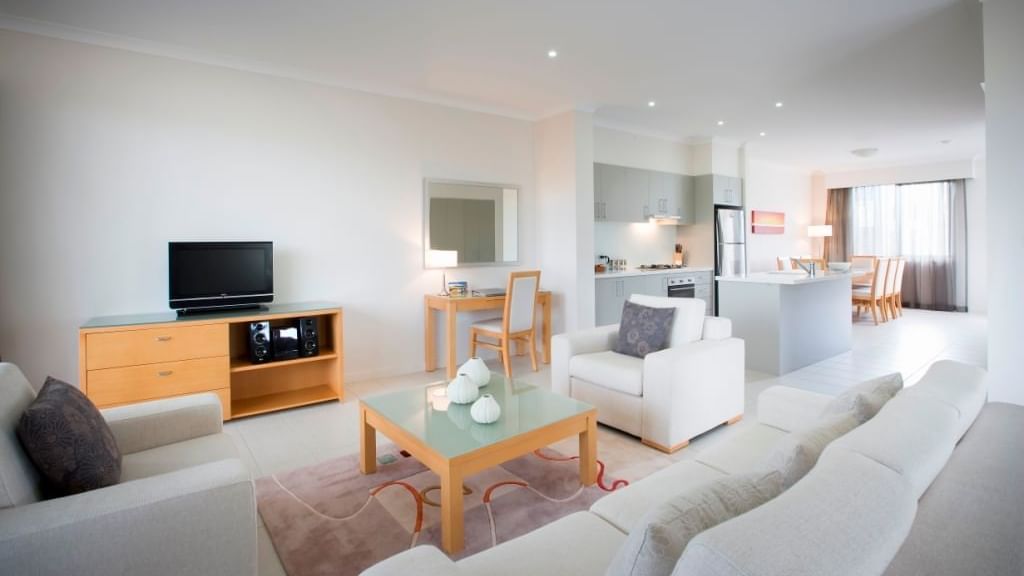 Three bedroom apartment setup at Mercure Kooindah Waters
