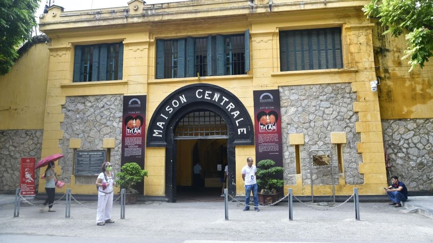Exterior view of Hoa Lo Prison Relic entrance near Sunway Hotel Hanoi