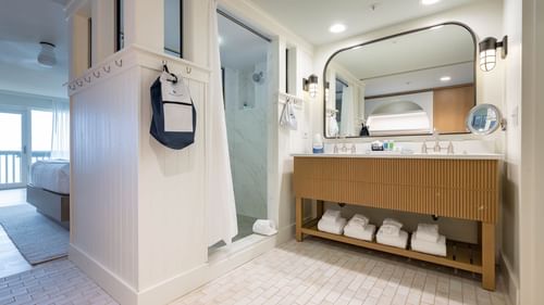 Bath and Shower in Standard Guest Room at WaterColor Inn