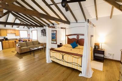 Bedroom arrangement in Tower Suites at True Blue Bay Hotel