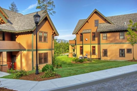 Condominiums with beautiful landscaping and walking paths at Castle Hill Resort and Spa