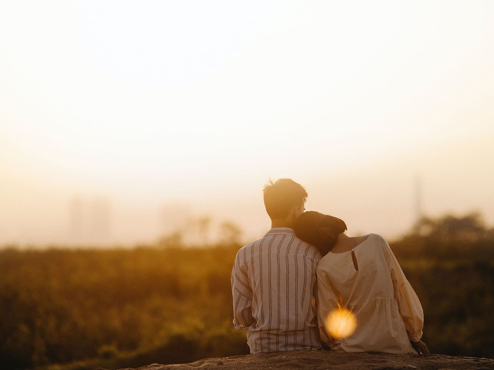 Couple looking at horizon