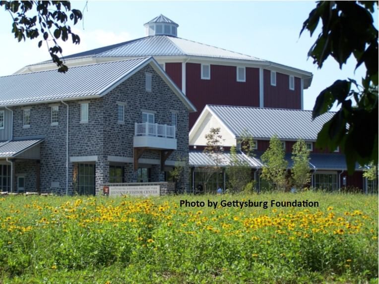 building in grassy area