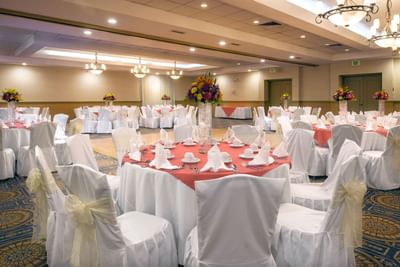 Banquet table set-up in Loretto Hall at Araiza Hotel Palmira