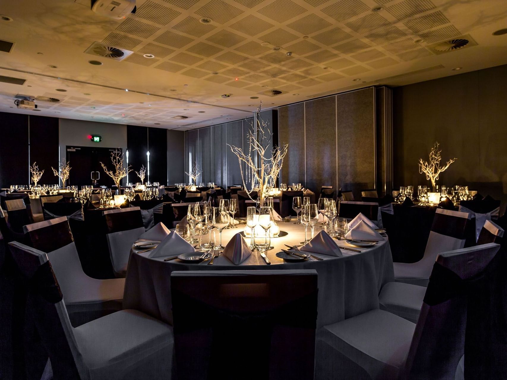 Banquet set-up in Chancellor 5 at Grand Chancellor Brisbane
