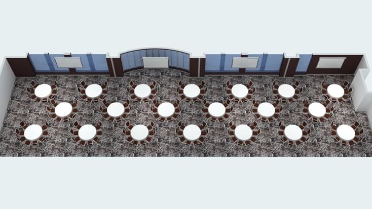 3D model of banquet tables setup at Novotel Melbourne