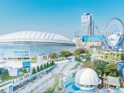 Aerial view of Tokyo Dome near Hop Inn Hotel