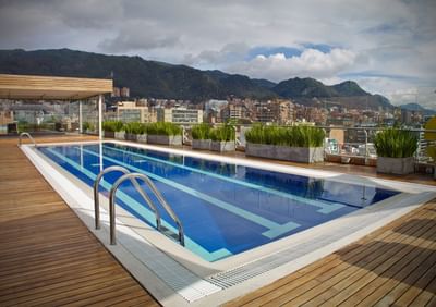 pool during day with view