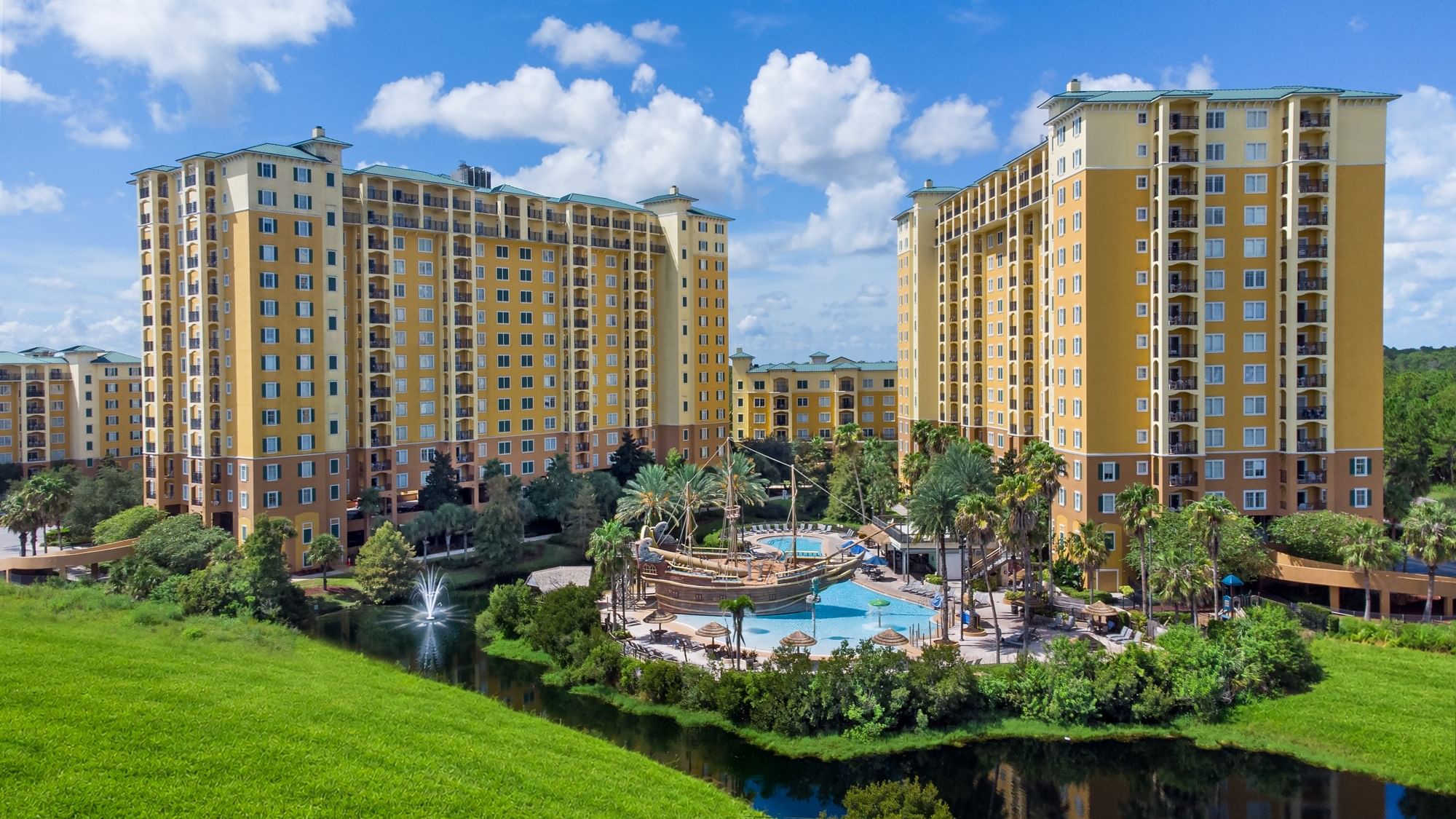 Aerial View of Pirates Plunge Pool at Lake Buena Vista Resort Village and Spa