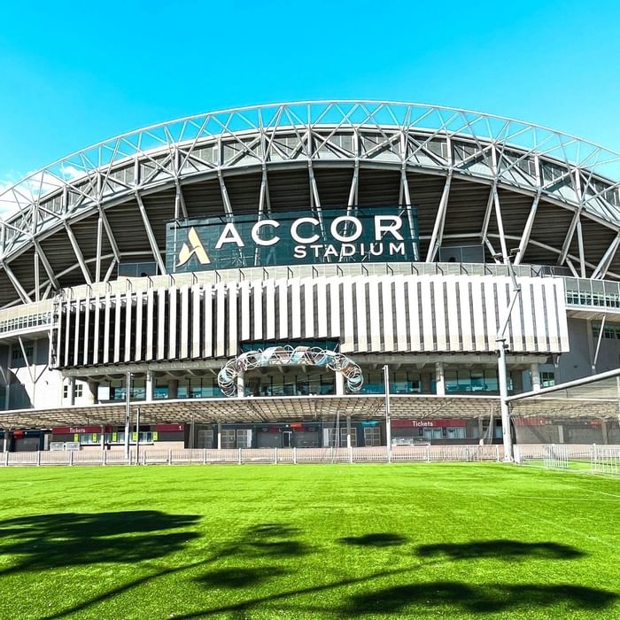 Exterior view of Accor Stadium near Novotel Sydney Olympic Park