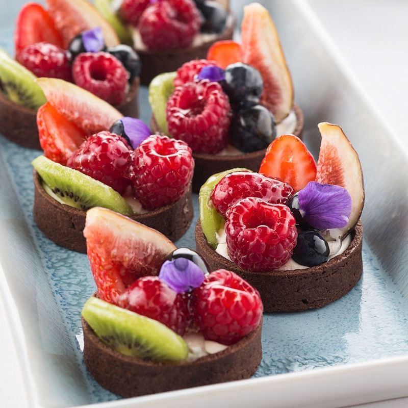 Closeup of a dessert dish served at Crown Hotel Perth