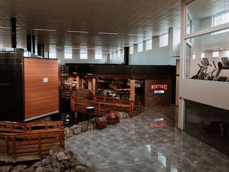 atrium of Coast Nisku Inn and Conference Center with Montanas and Fintess Centre