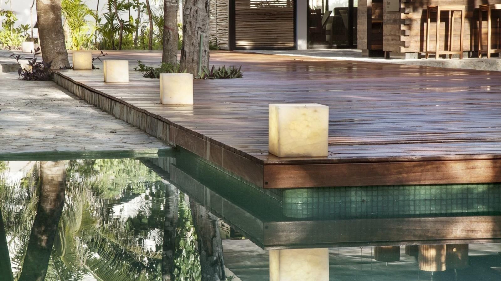 View of the lobby with the river at The Explorean Cozumel