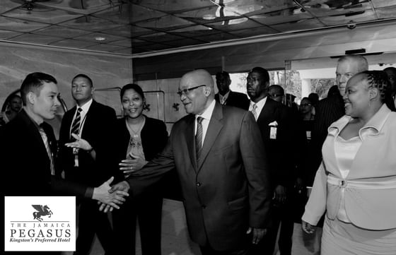 President Jacob Zuma of South Africa at Jamaica Pegasus Hotel