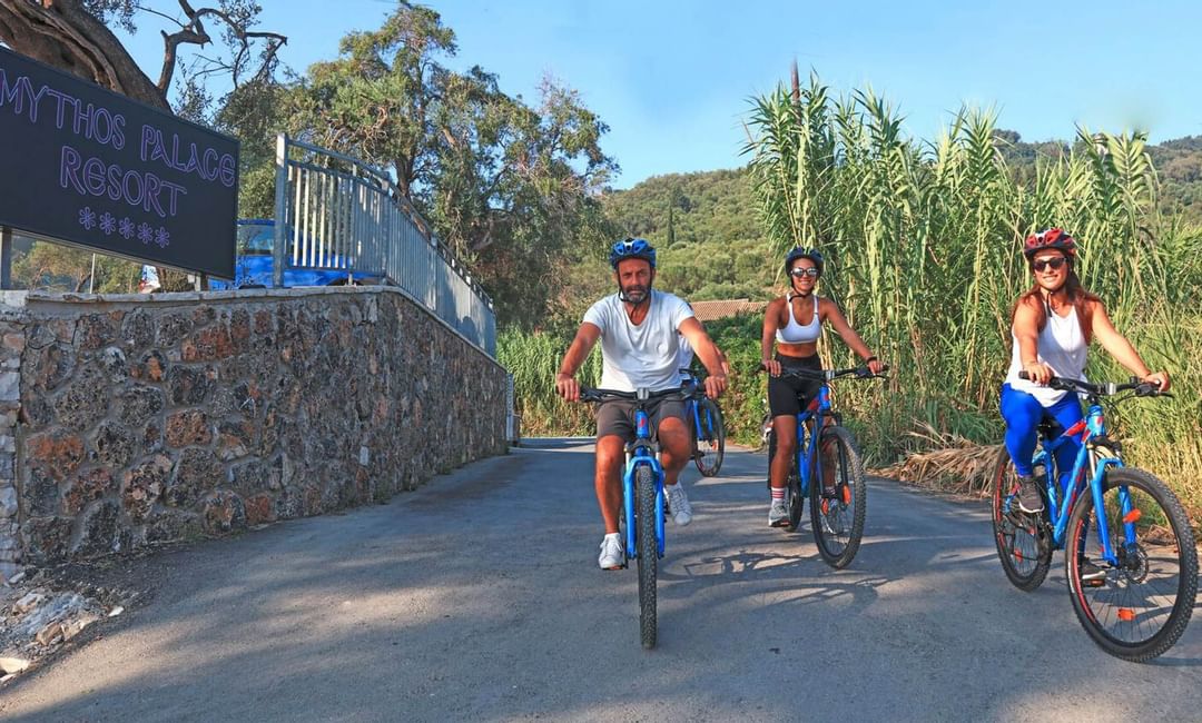 Close up on a guests cycling at Kairaba Hotel