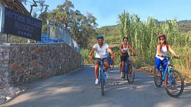 Bunch of  friends cycling at Kairaba Mythos Palace