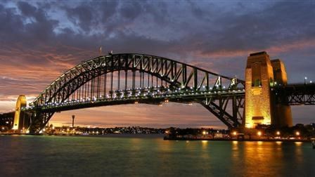 Sydney harbor bridge near Novotel Darling Harbour