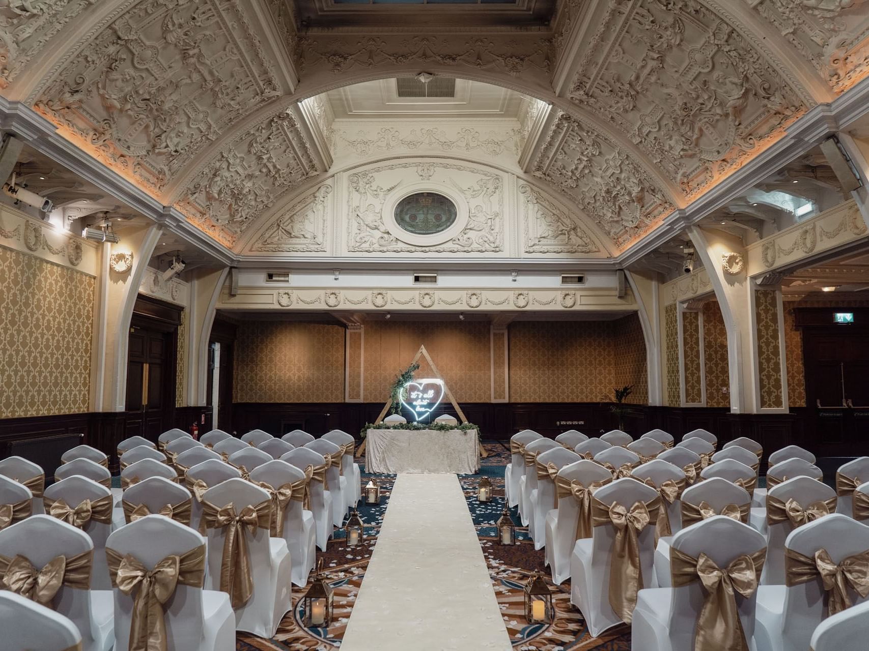 Chairs arranged for wedding at The Imperial Hotel  Blackpool