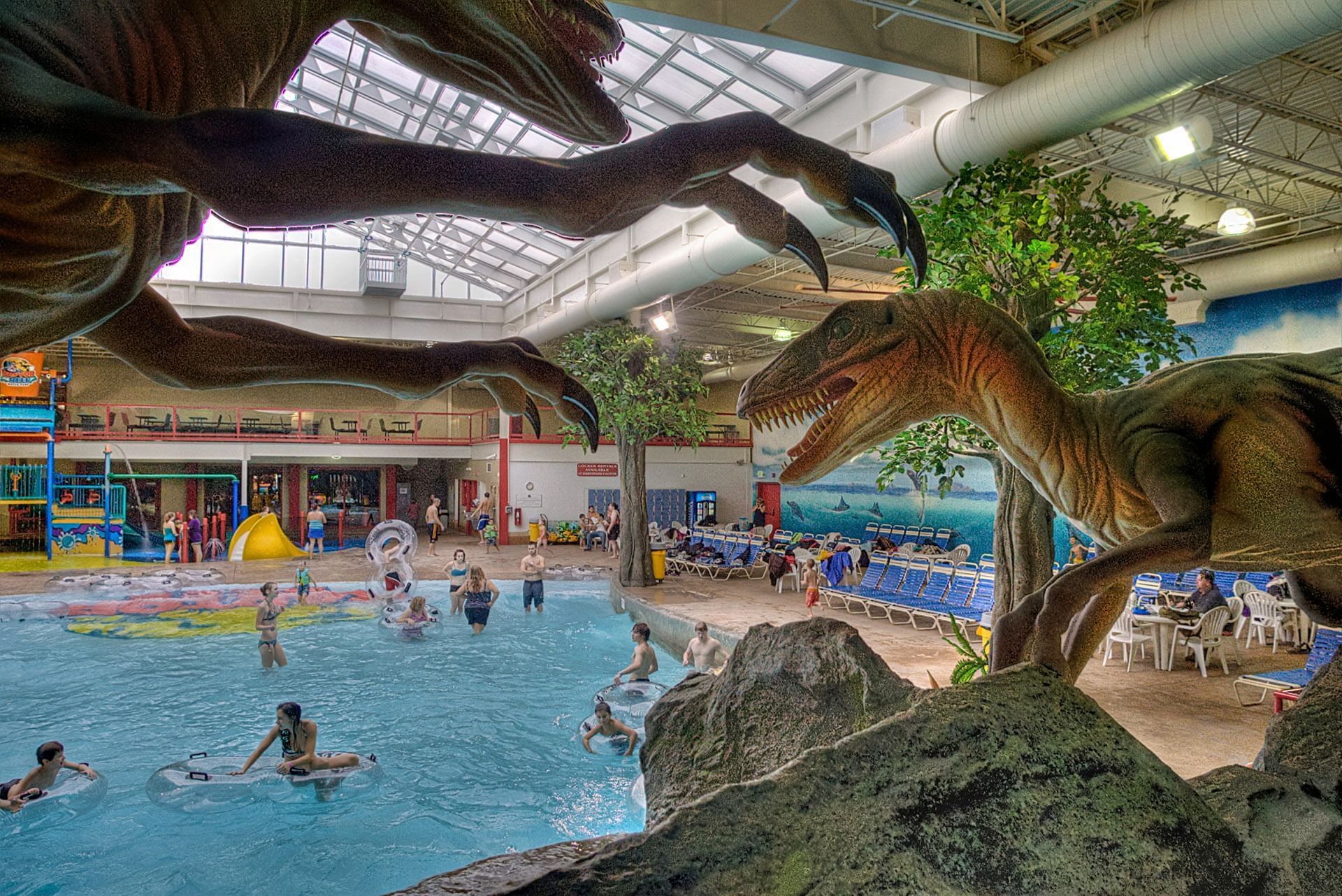 Pool in Indoor Waterpark at Triple Play Resort Hotel