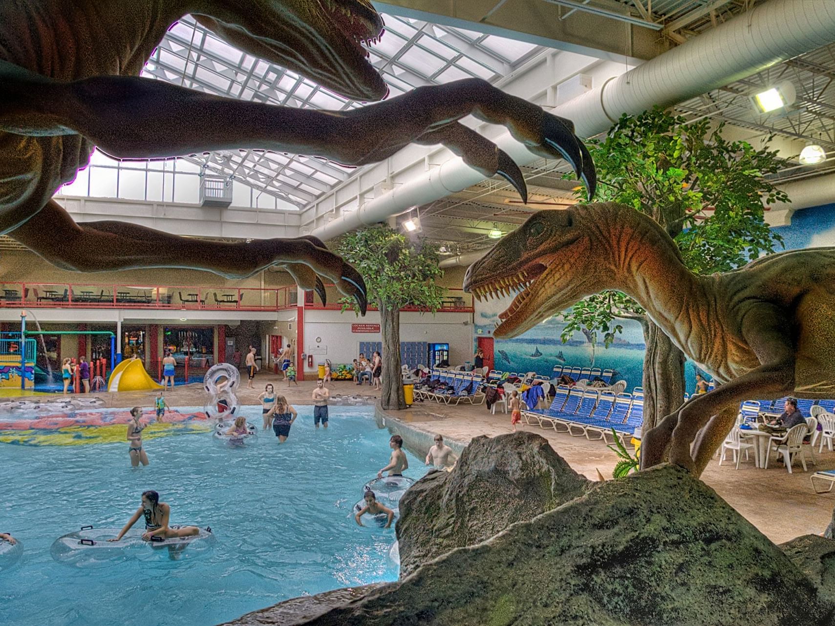 Pool in Indoor Waterpark at Triple Play Resort Hotel 