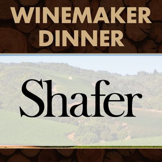Shafer logo with winery in background