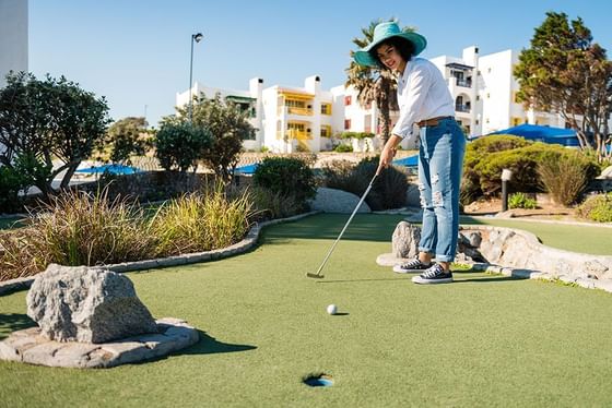 Mini Golf area in Club Mykonos