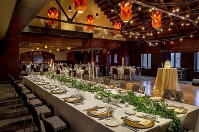 wedding party table set up