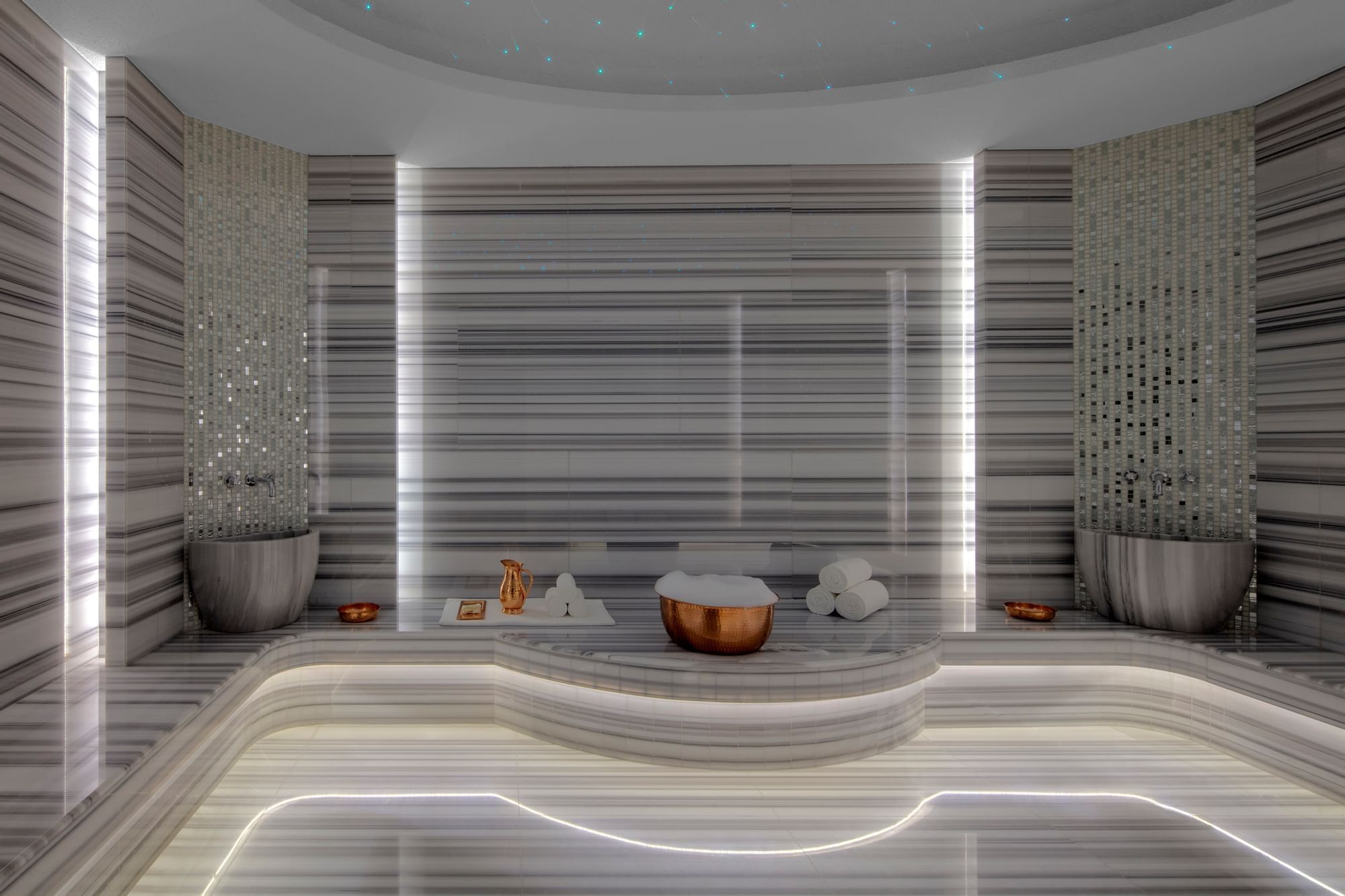 Steam room of the Pause Spa at Paramount Hotel Dubai