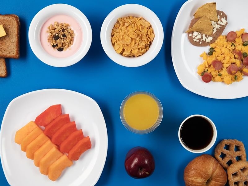 Fruits, cereal, coffee & fresh juice served at One Hotels