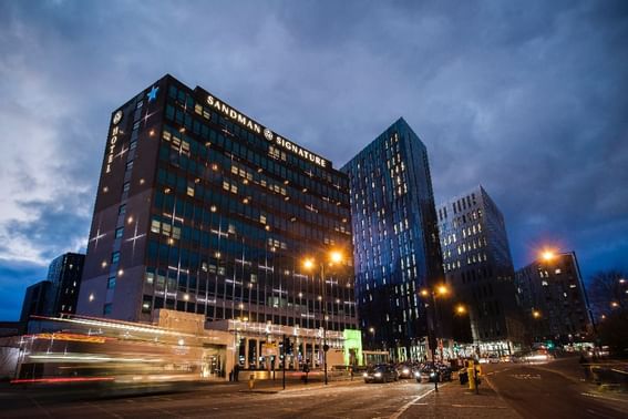 An exterior view at the Sandman Signature Newcastle Hotel