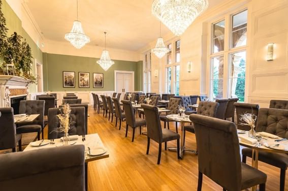 Terrace restaurant  at Easthampstead Park perfect for festive Christmas dining in Berkshire 