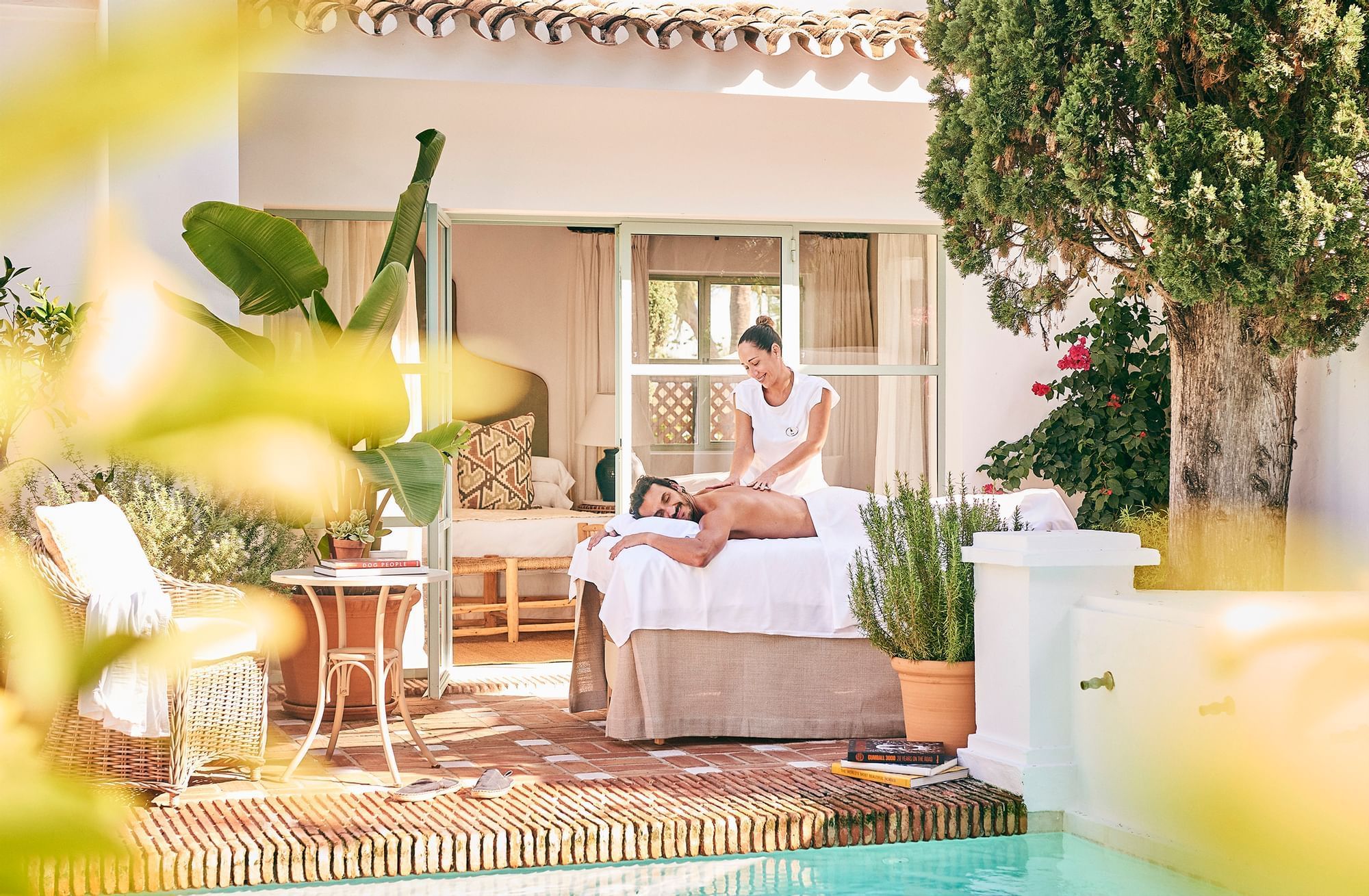 Massage by the pool at Marbella Club Hotel
