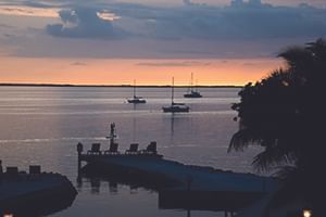 A gorgeous sunset view from the shores of Bayside Inn Key Largo.