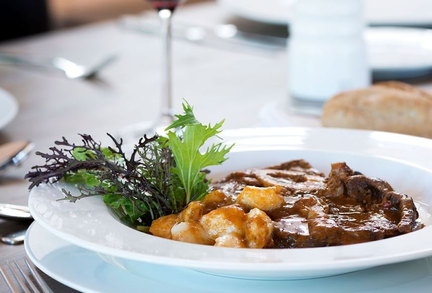 Tarragon wild ragout soup with forest mushrooms served in Ensamblaje Restauran at NOI Blend Colchagua