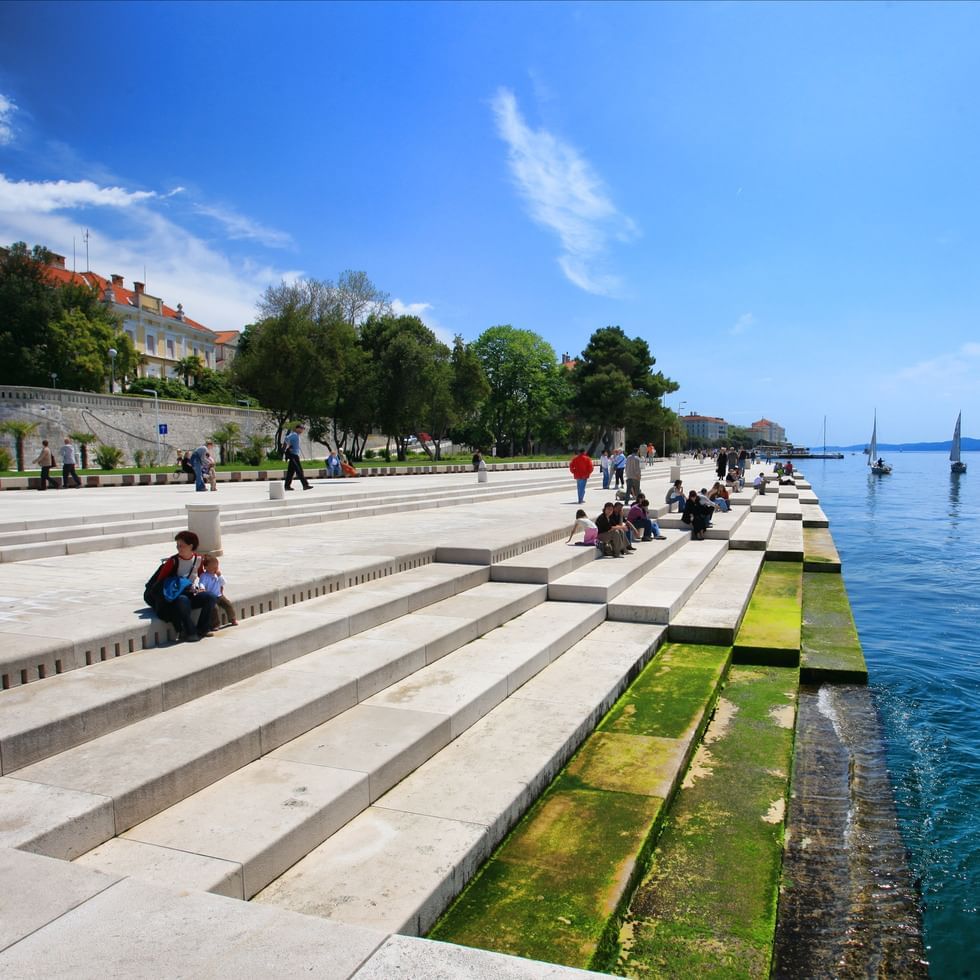 Zadar Sea Organ with seaside promenade near Falkensteiner Family Hotel Diadora