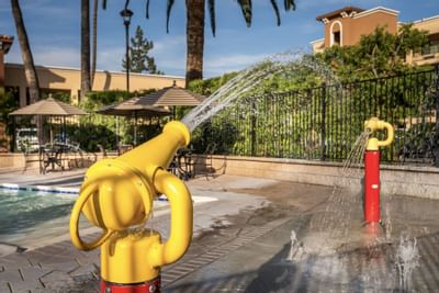 Splash zone at Hotel Grand Legacy at The Park Anaheim.