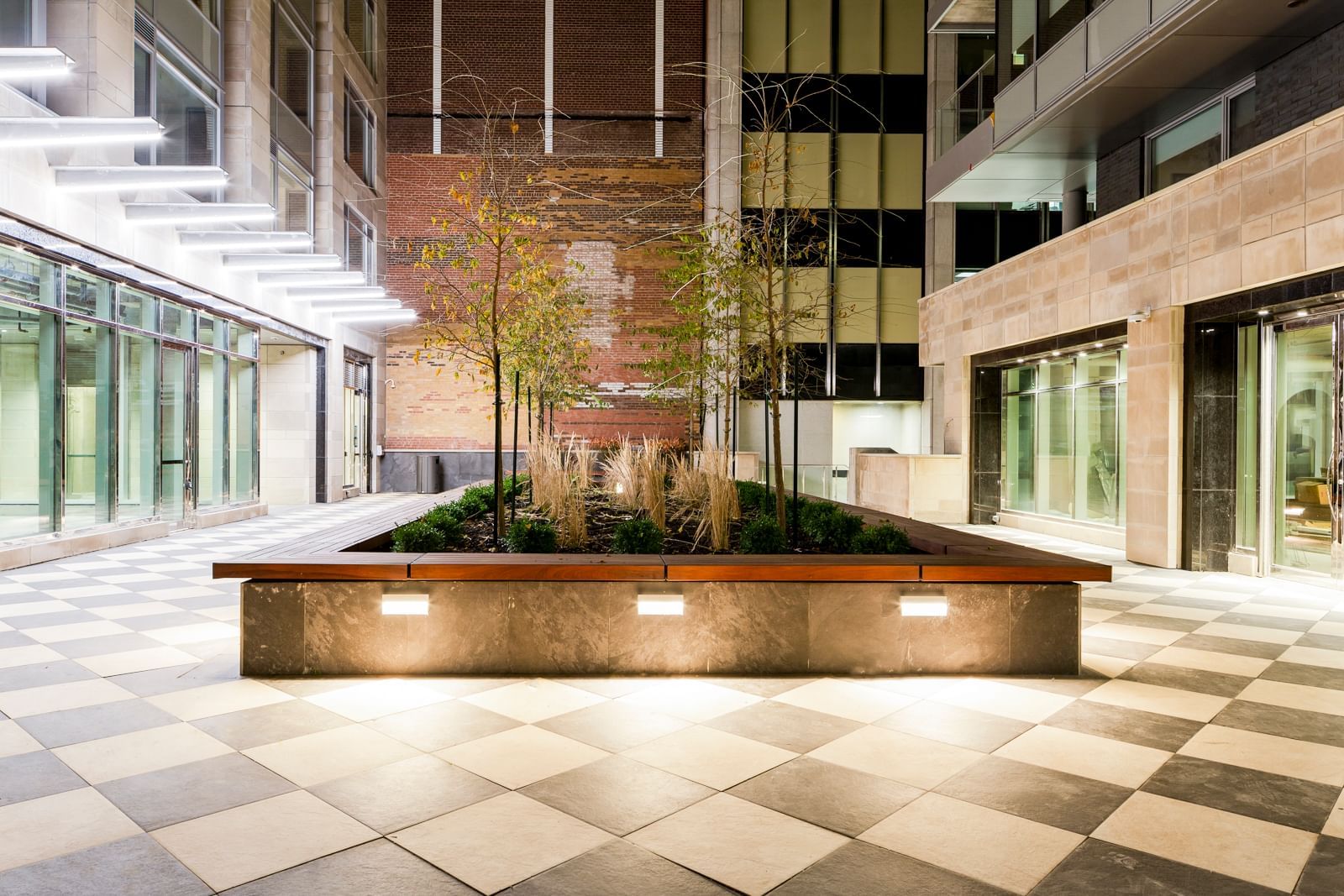 Outdoor terrace with landscaping at ReStays Ottawa