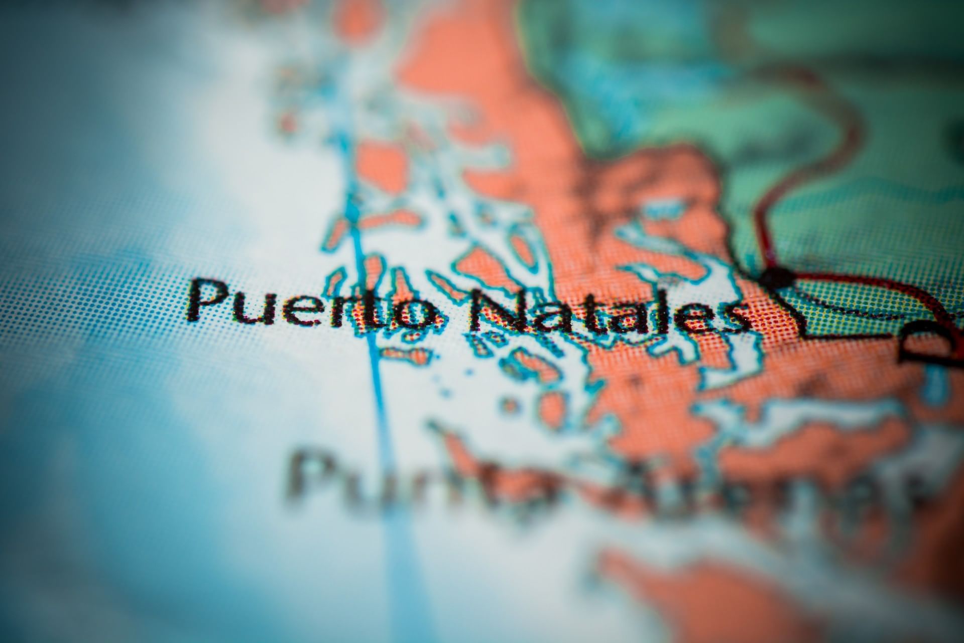 Puerto Natales on a map at Hotel Cabo de Hornos