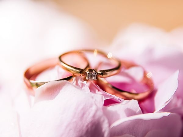 Closeup on wedding rings at Holiday Inn Montego Bay
