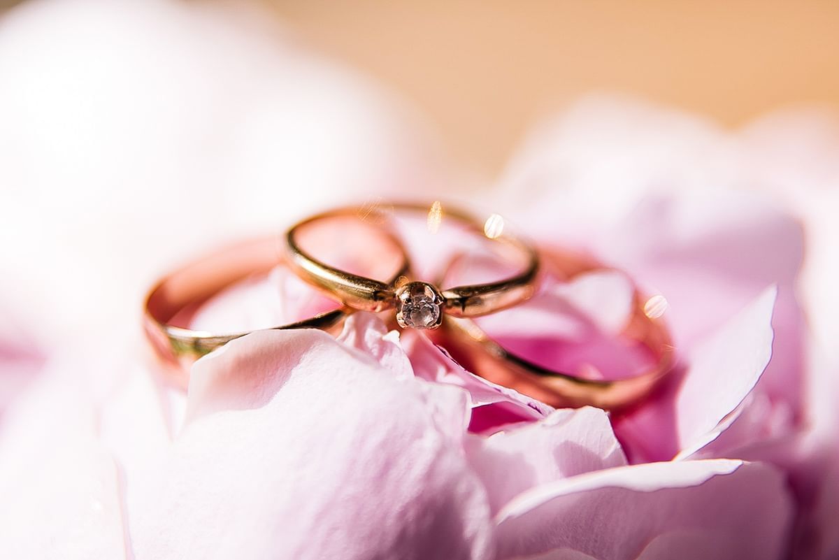 Close-up on wedding rings at Holiday Inn Montego Bay