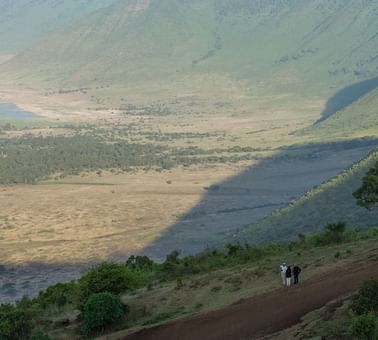 Nature walk at Olduvai Gorge near Ngorongoro Serena
