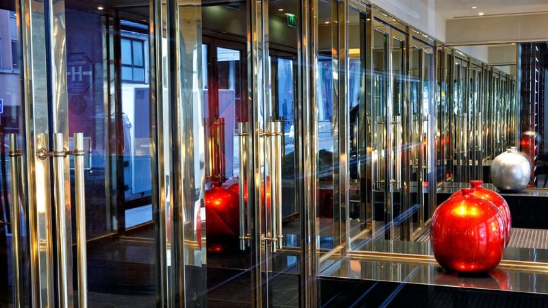 Entrance to the lobby lounge area at Warwick Paris Champs Elysées