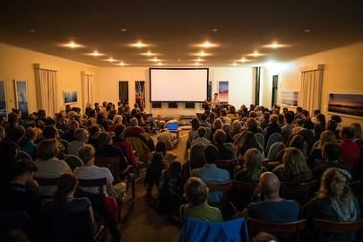 Image of the crowd in a film festival at Cradle Mountain Hotel
