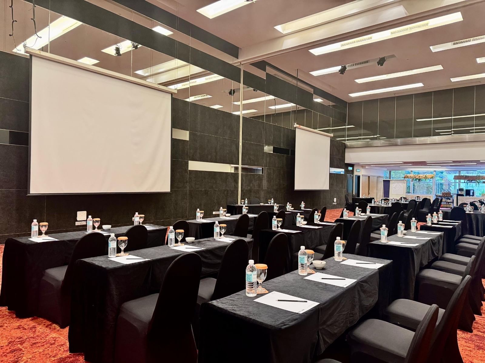 Classroom-style table setup in the Ballroom at Hotel Maya Kuala Lumpur City Centre