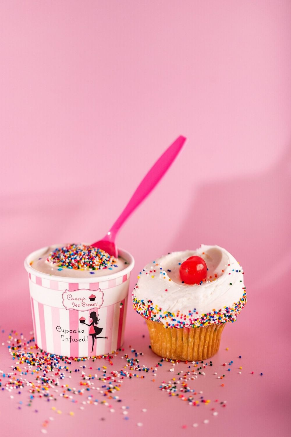 Close-up Image of a Ice-cream and Cupcake