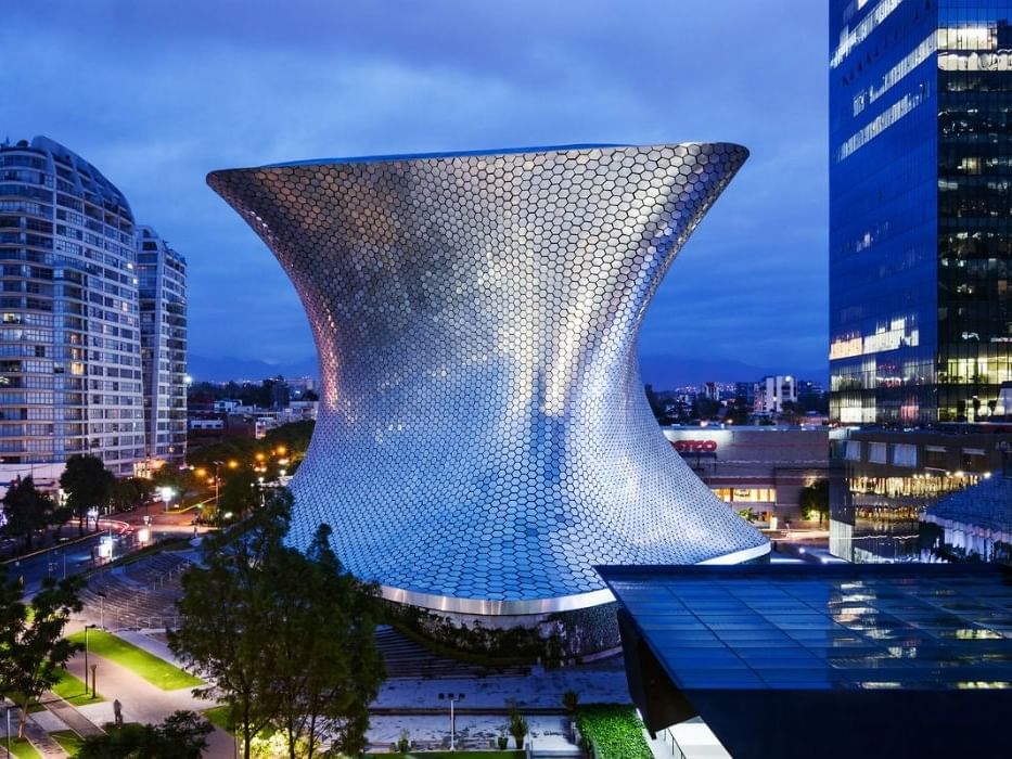 Aerial view of Soumaya Museum near Dominion Suites Polanco