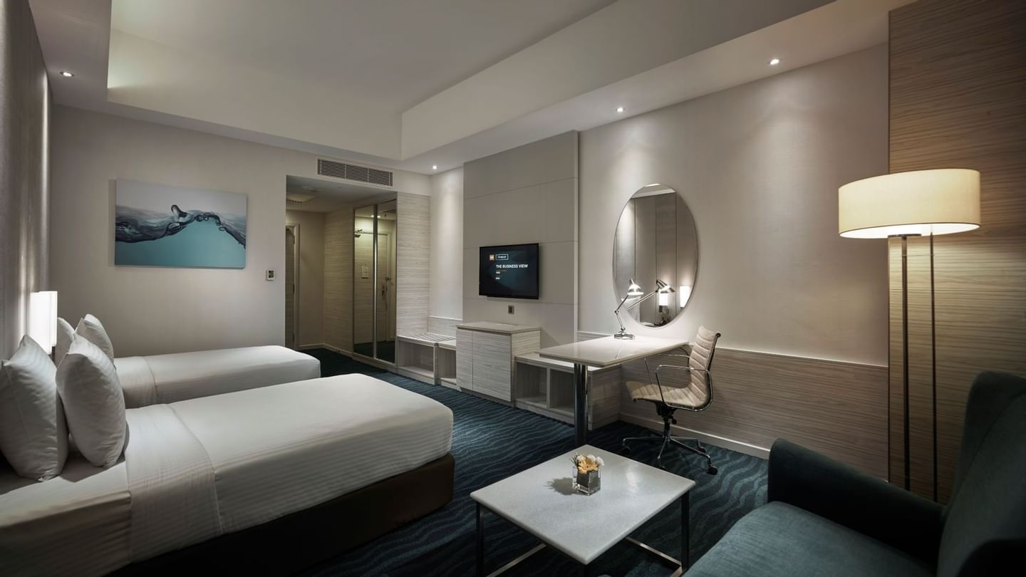 Sunbeds by the private pool area in Grand Garden Villa at The Banjaran Hotsprings Retreat