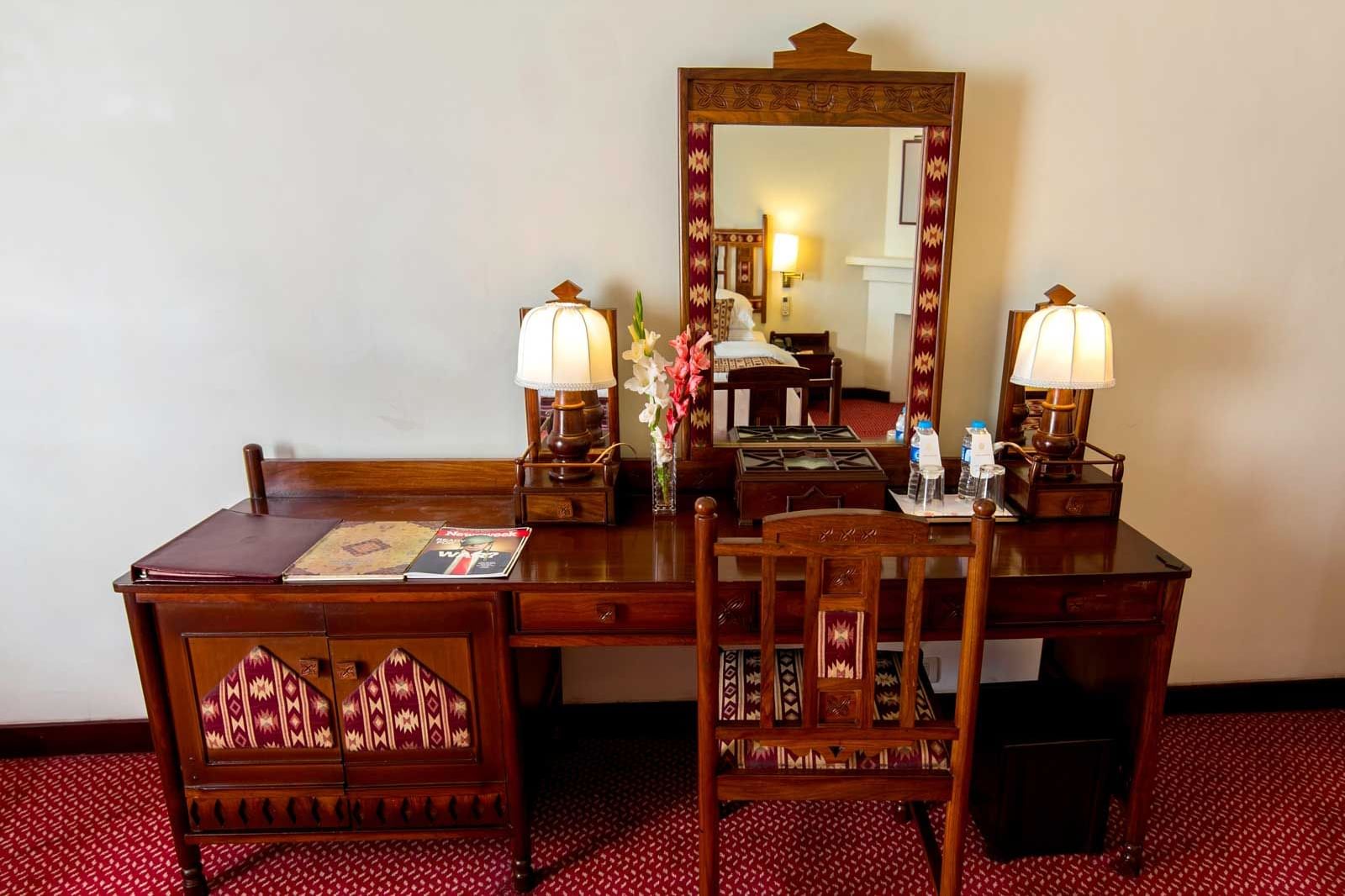 A dresser in a Hotel Room at Swat Serena Hotel