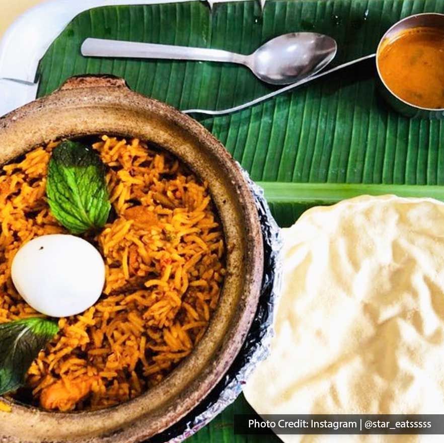 Close-up of a Biryani dish served in Jalan Alor street food stall near Imperial Lexis Kuala Lumpur